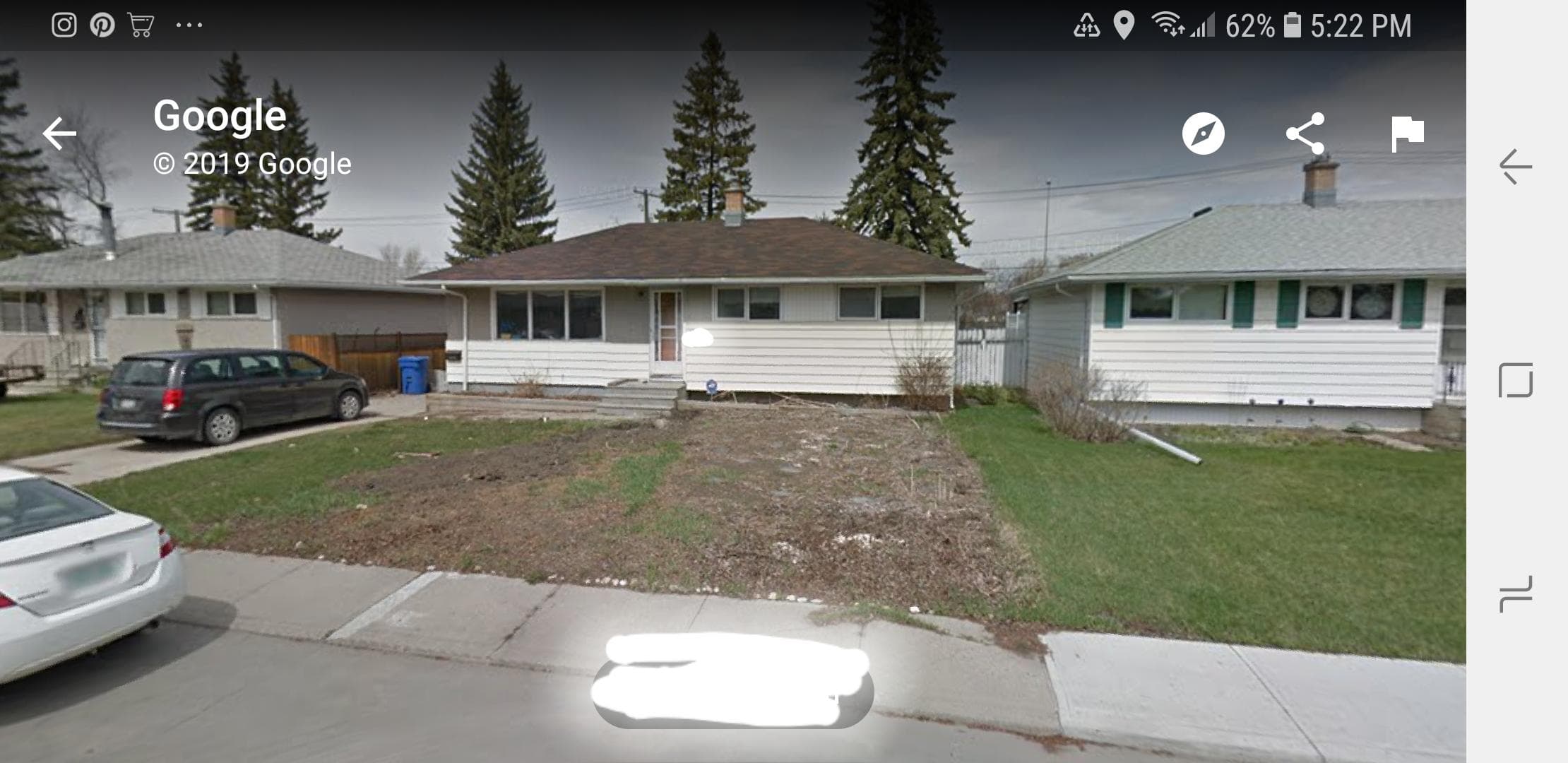 Google Maps image of my empty front yard